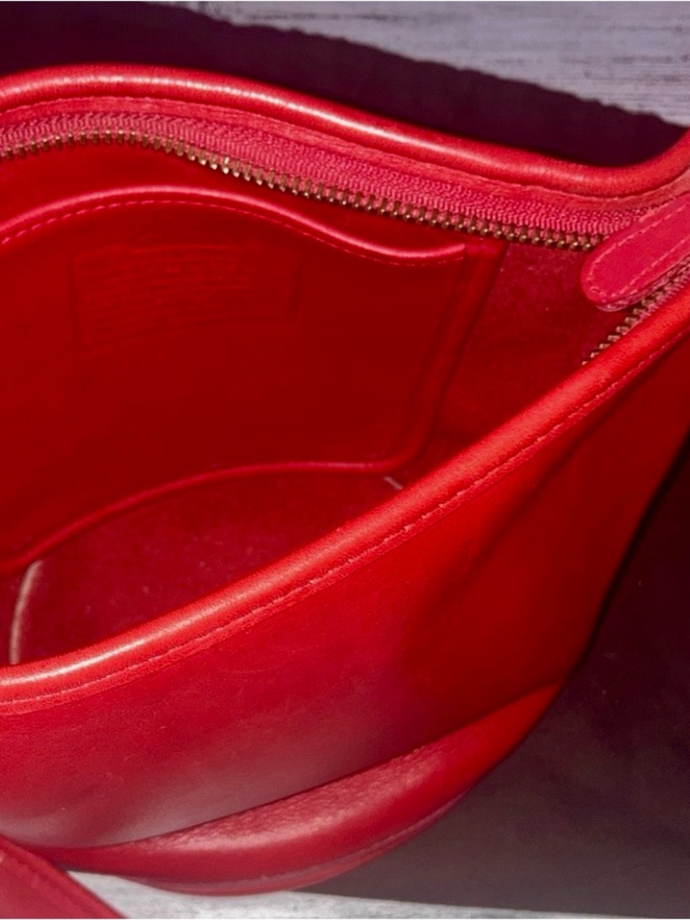 Coach Red Leather Crossbody Maggie (#9019) Bag - Picture 10 of 14